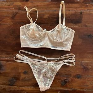 Savage X Fenty latex top thong set